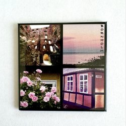 Pink Bornholm Fridge Magnet 6.5 x 6.5 cm